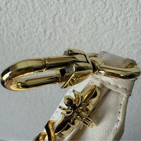 *READ PU | White Gold Quilted Small Lady Bag Crossbody Satchel S7 - Picture 14 of 16